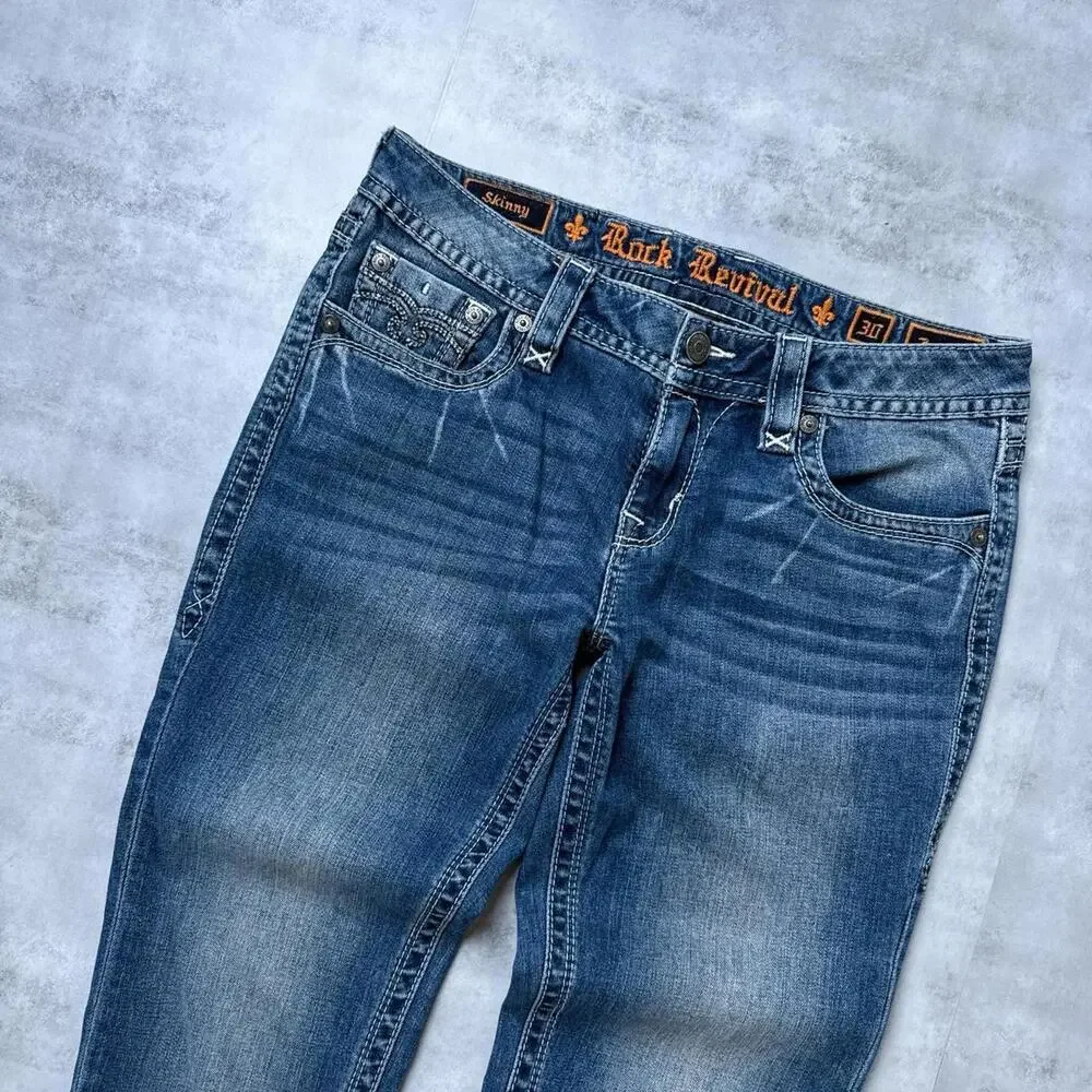 Y2K Rock Revival Jessica Skinny Women’s Denim Jeans - Picture 5 of 7